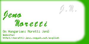 jeno moretti business card